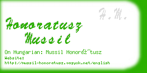 honoratusz mussil business card
